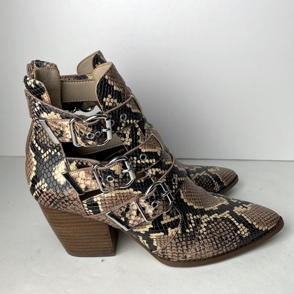 Gianni Bini Jam Out Snake Snake Ankle Boots 8 - Picture 3 of 8